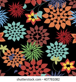 Vector seamless pattern flower and floral texture 