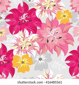 Vector seamless pattern flower and floral illustration texture