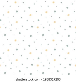 Vector seamless pattern with flower illustration with basic motif. Nice background or print design for the wallpaper design, wrapping paper or textile print.