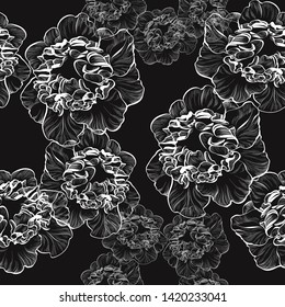 Vector seamless pattern. A flower on a white background. Use printed materials, signs, items, websites, maps, posters, postcards, packaging.