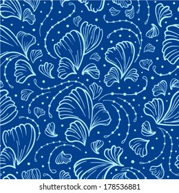 Vector seamless pattern with flower petals