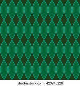 Vector seamless pattern of flower petals. Vintage. Seamless creative hand-drawn pattern of stylized flowers in pale jade and dark green colors. Seamless Wallpaper For Fabric Or Wrapping Paper Design.