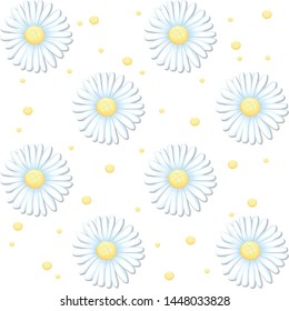 vector seamless pattern flower white hand drawing style isolated on white background