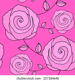 Vector seamless pattern with flower-1