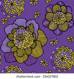 Vector seamless pattern with flower-2