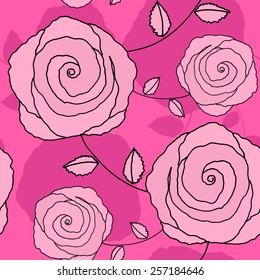 Vector seamless pattern with flower-2