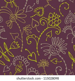 Vector seamless pattern with flowers