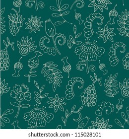 Vector seamless pattern with flowers