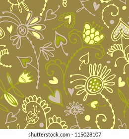 Vector seamless pattern with flowers