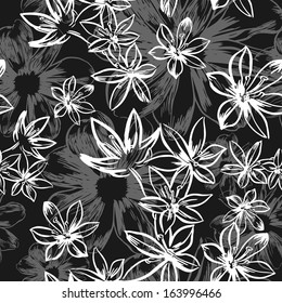 Vector seamless pattern with flowers