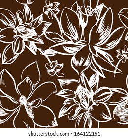 Vector seamless pattern with flowers