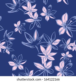Vector seamless pattern with flowers