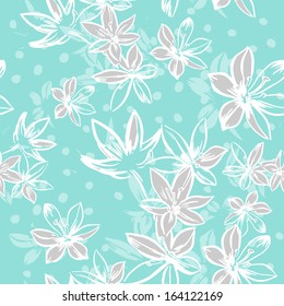 Vector seamless pattern with flowers