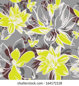 Vector seamless pattern with flowers