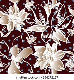 Vector seamless pattern with flowers