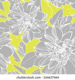 Vector seamless pattern with flowers