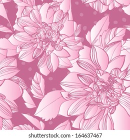 Vector seamless pattern with flowers