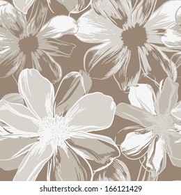 Vector seamless pattern with flowers