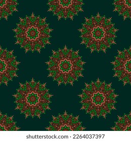 Vector seamless pattern with flowers.