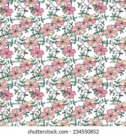 Vector seamless pattern with flowers