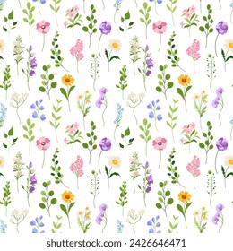 Vector seamless pattern with flowers