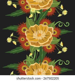 vector seamless pattern with flowers
