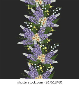 vector seamless pattern with flowers