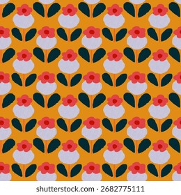 vector seamless pattern with flowers
