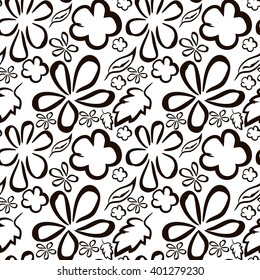 Vector seamless pattern with flowers