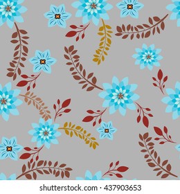vector seamless pattern flowers 
