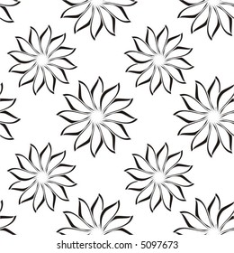 Vector seamless pattern (flowers)