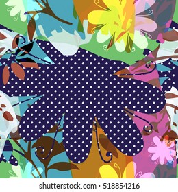 Vector seamless pattern with flowers.