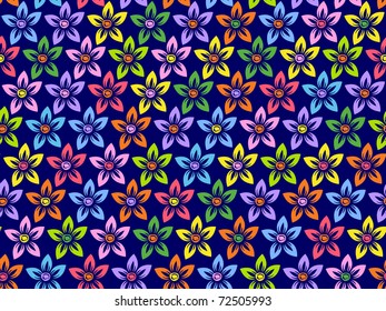 vector seamless pattern of flowers