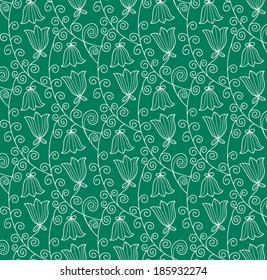 Vector seamless pattern with flowers. Abstract floral ornament. Natural ornamental background. Endless texture can be used for wallpaper, website background, textile printing.