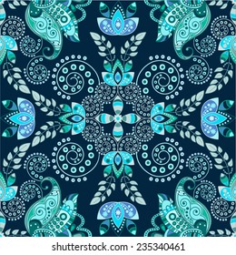 Vector seamless pattern. Flowers background