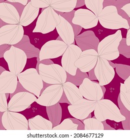 vector seamless pattern flowers . Botanical illustration for wallpaper, textile, fabric, clothing, paper, postcards