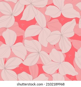 vector seamless pattern flowers . Botanical illustration for wallpaper, textile, fabric, clothing, paper, postcards