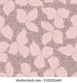 vector seamless pattern flowers . Botanical illustration for wallpaper, textile, fabric, clothing, paper, postcards