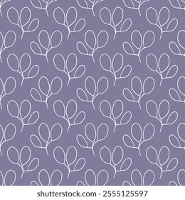 Vector seamless pattern with flowers. Botanical pattern in black and white