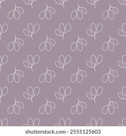 Vector seamless pattern with flowers. Botanical pattern in black and white