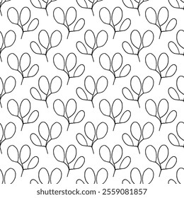 Vector seamless pattern with flowers. Botanical seamless pattern 