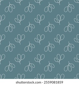 Vector seamless pattern with flowers. Botanical seamless pattern 