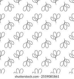 Vector seamless pattern with flowers. Botanical seamless pattern 