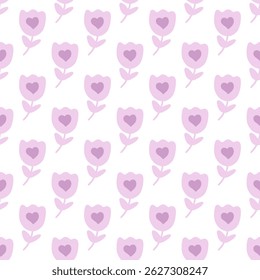 Vector seamless pattern with flowers. Botanical seamless pattern 