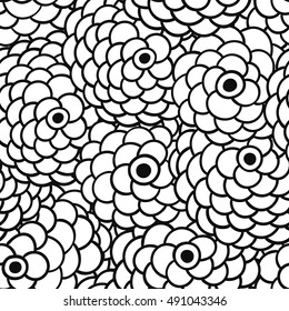 Vector seamless pattern with flowers. Chrysanthemum. Daisy design.