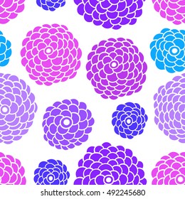 Vector seamless pattern with flowers. Chrysanthemum. Daisy design.