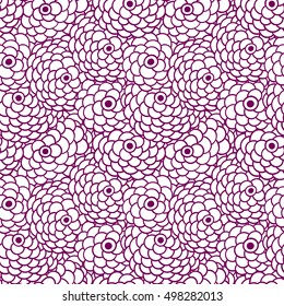 Vector seamless pattern with flowers. Chrysanthemum. Daisy design.