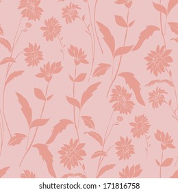 vector seamless pattern with flowers, colorful