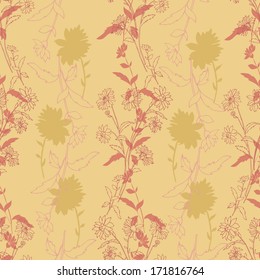 vector seamless pattern with flowers, colorful