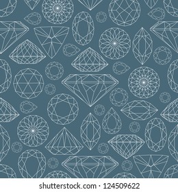 Vector Seamless Pattern Flowers From Diamond Design Elements